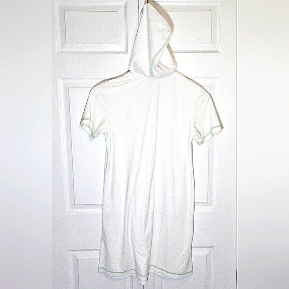 Quacker Factory Beach Cover-Up Terrycloth Womens XS Flamingo Hood Sequins Lounge - Picture 11 of 11